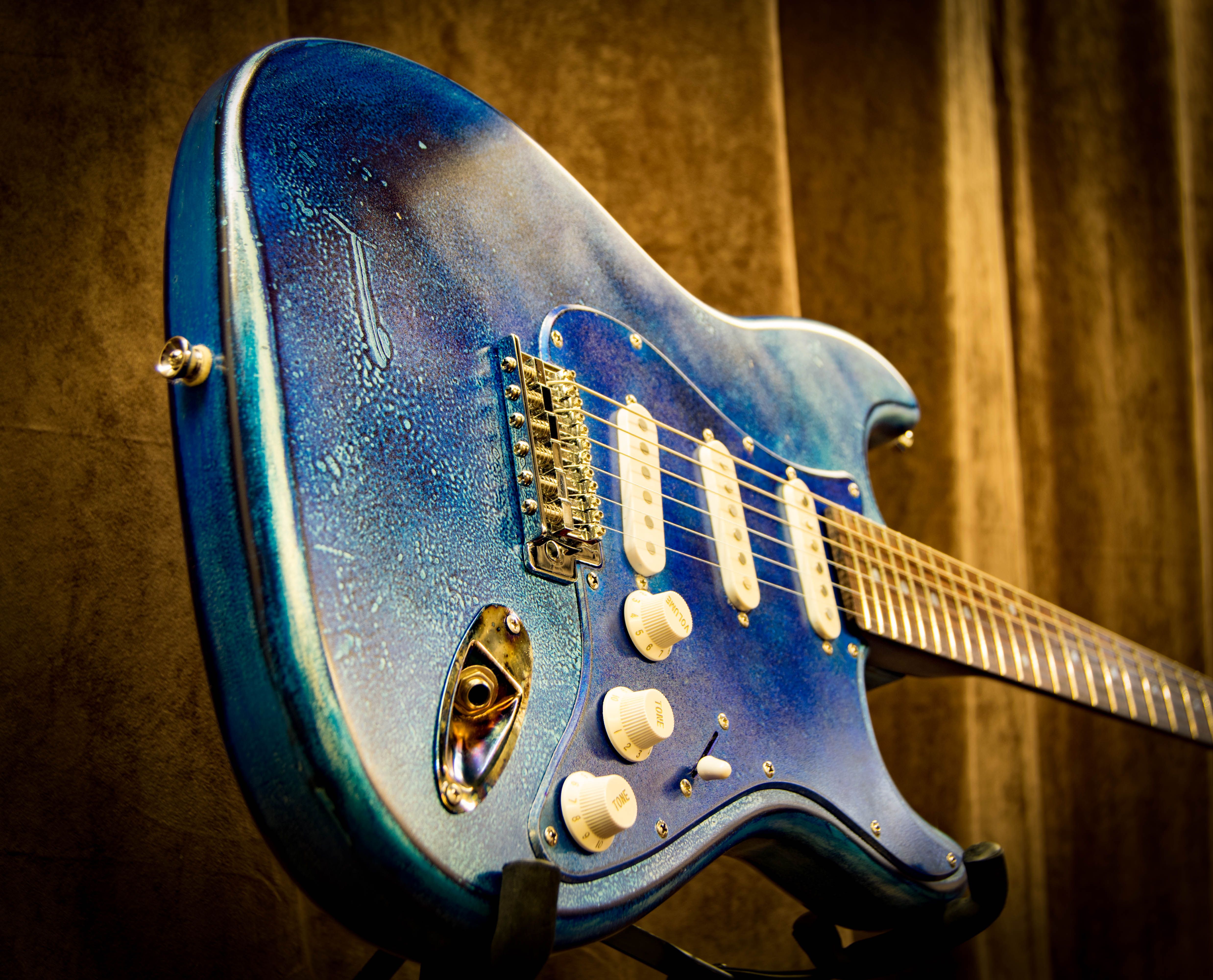 Chromed Blue SSS Electric Guitar